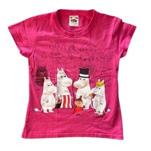 MOOMIN Pink Kids T-Shirt short sleeve Muumi Fruit of the Loom